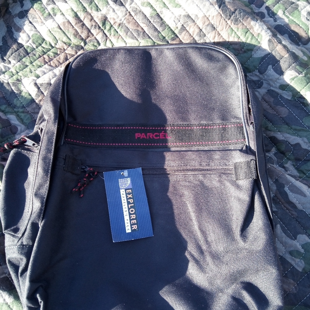 Black parcel backpack